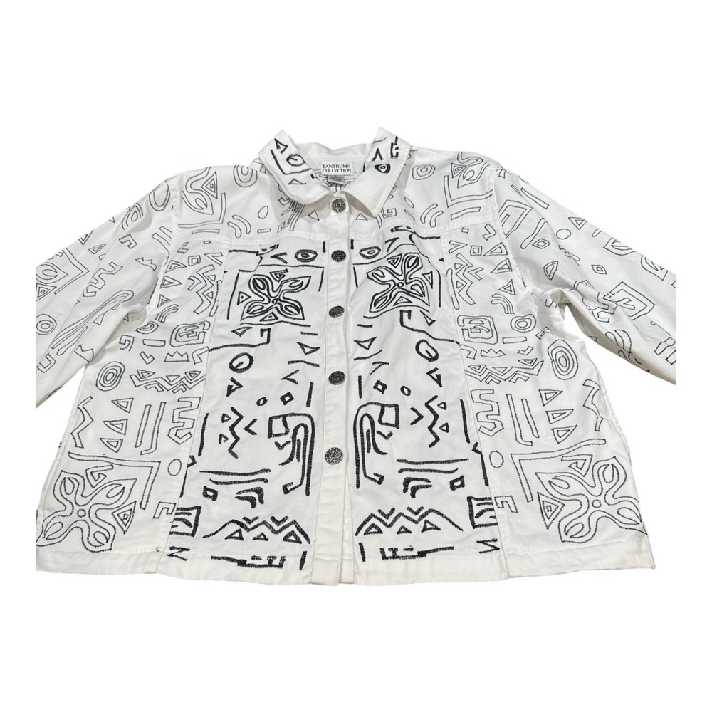 Vintage 90s Tantrums Button-Down Jacket in a Geometric Print Size XL